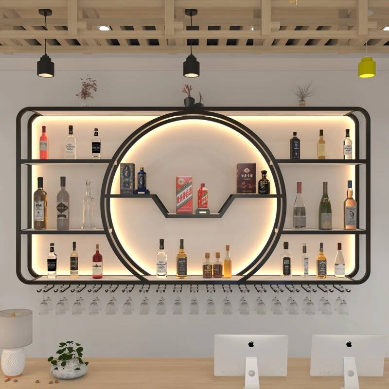 Home Bar And Cabinet - Wine Nightclub Display Cabinet Shelves Space