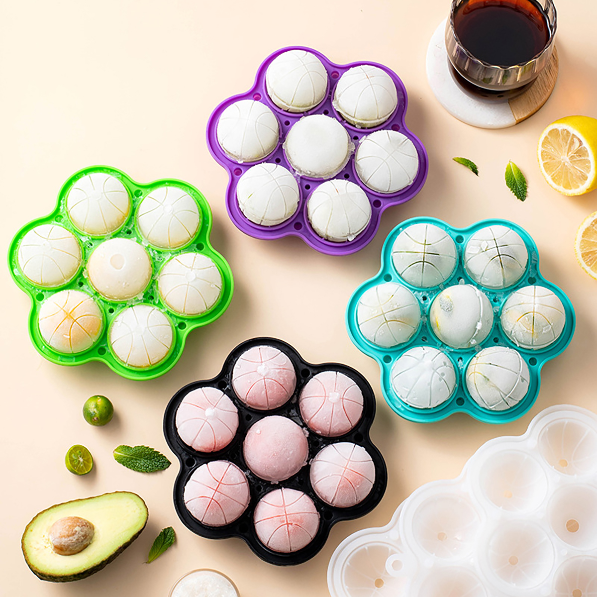 Ice Mold Sphere - 1pc Spherical Silicone Ice Grid Mold