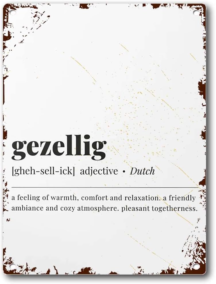 Home Bar Word - Tin Sign Dutch Word Art Gezellig