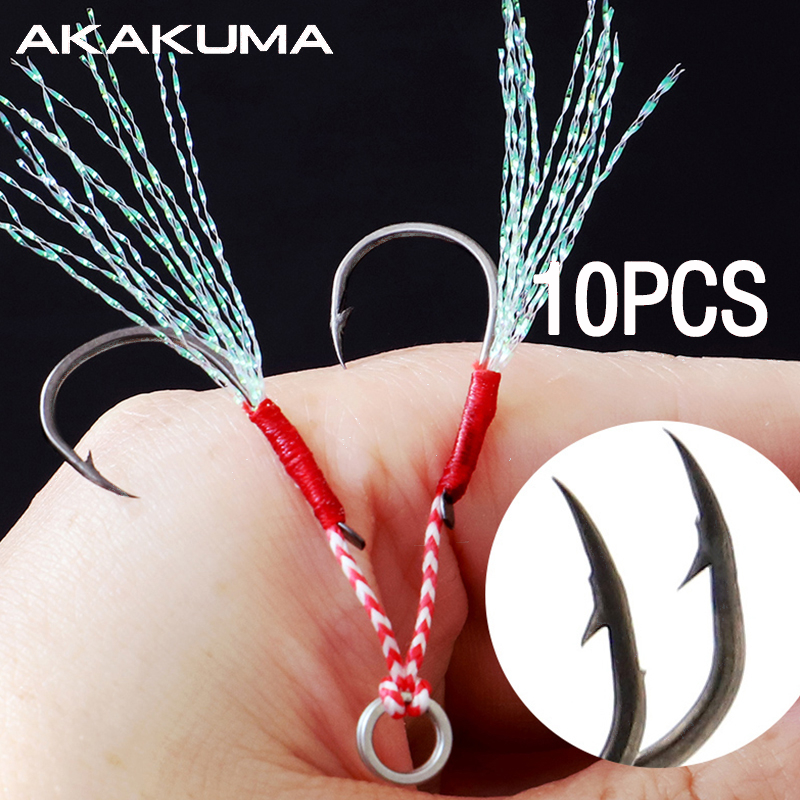 Jigger Double Sided - 10Pcs Fishing Hooks Single Hook Assist