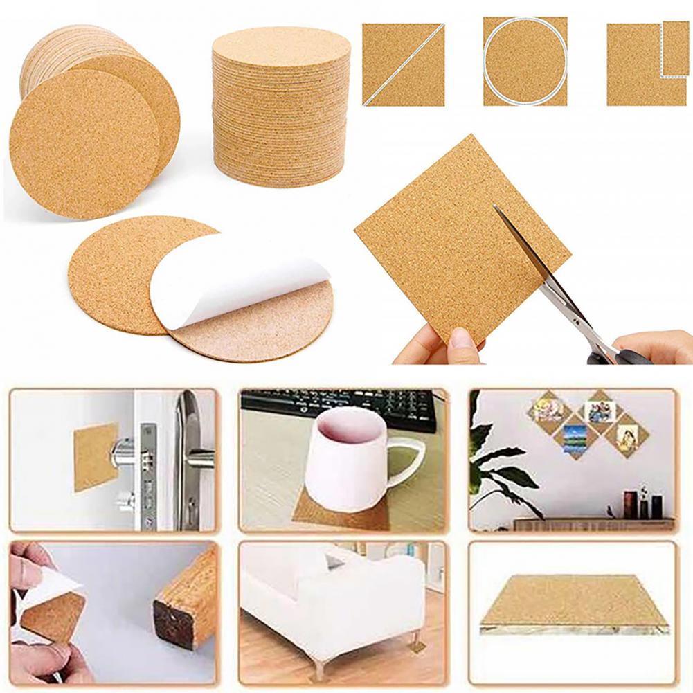 Home Bar Supplies - 10Pcs Cork Coasters Square Cork Mat