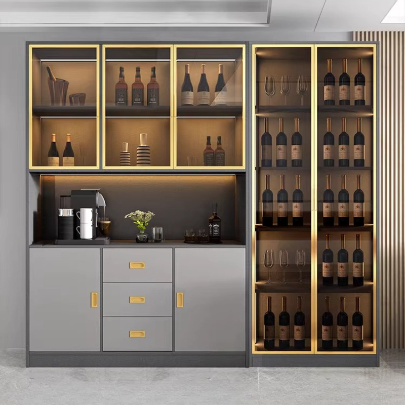 Home Bar And Cabinet - modern Wooden Display Wine Cabinets Kitchen
