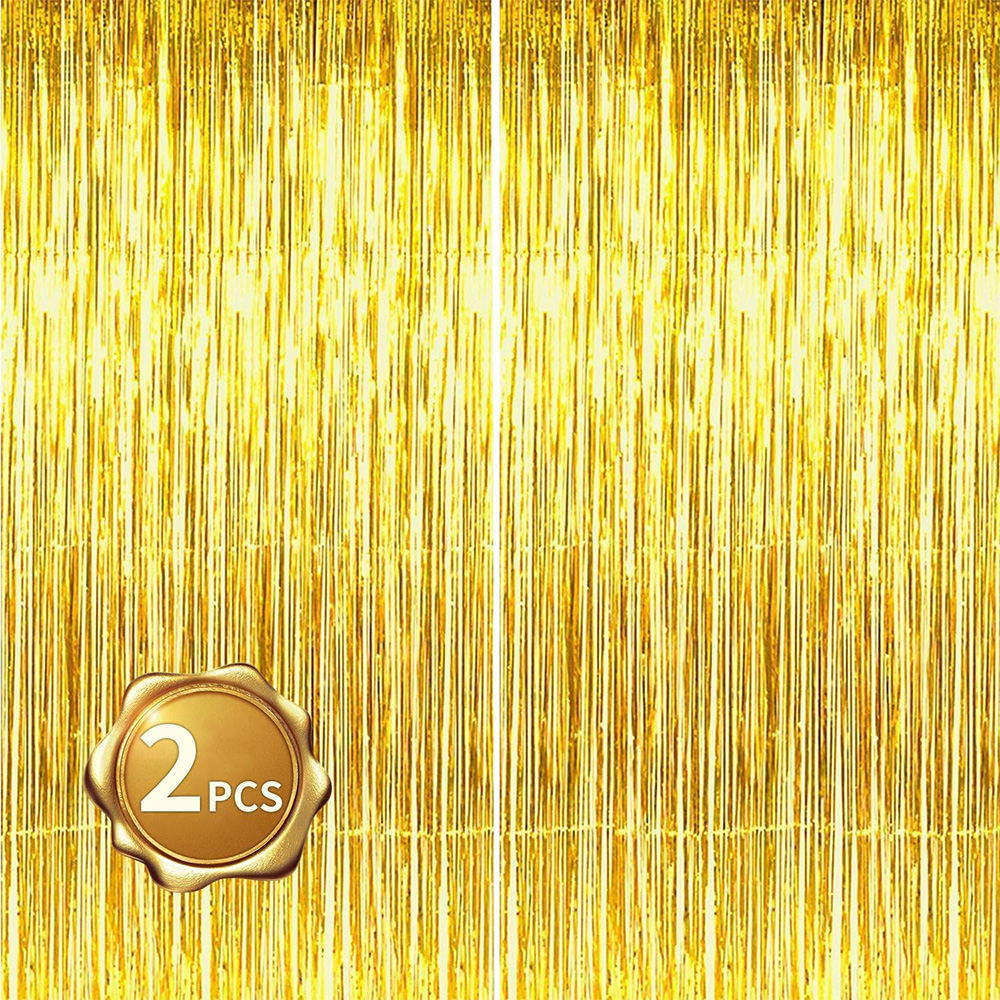 Home Bargains - 2Pack Gold Metallic Foil Tinsel Fringe