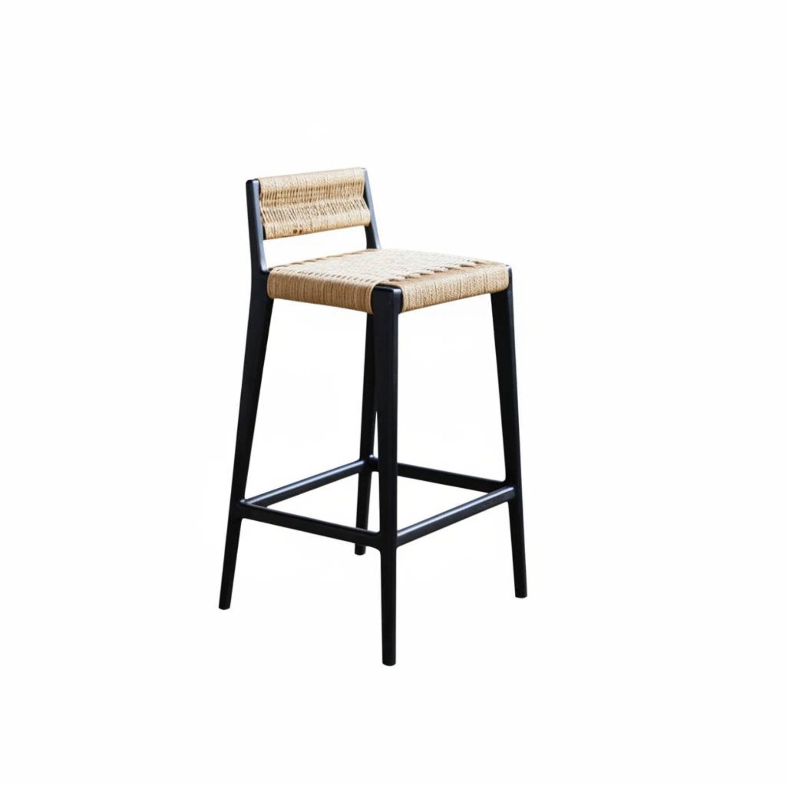 Home Bar Stools - Rope Weave High Stool sturdy Wood