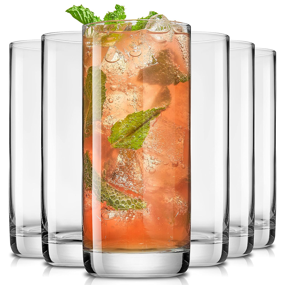 Highball Glass Set - Lead-Free Crystal Drinking Glasses Mixed Drink
