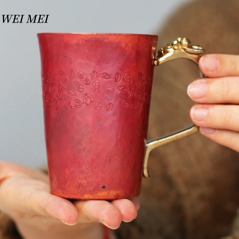 Mule Copper Mug - Handcrafted Vintage Copper Breakfast Coffee Cup,Thickened