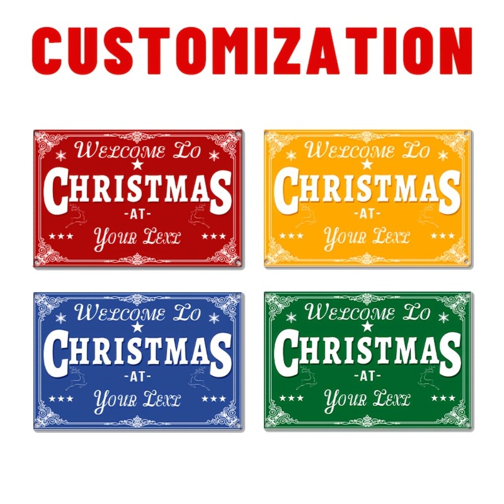 Home Bar Signs - Custom 2D Flat Merry Christmas Aluminum