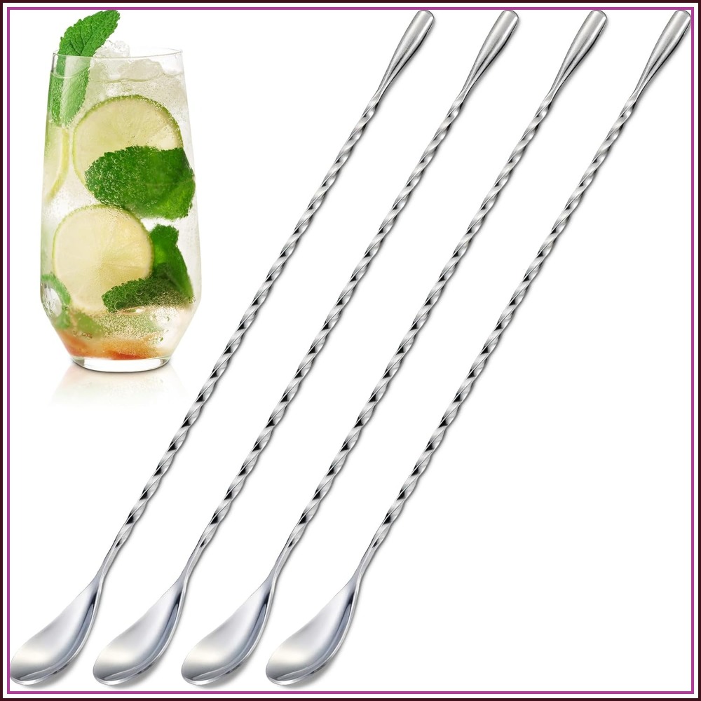 Bar Spoon Twisted - 4 Pcs Bar Spoon Set, 12