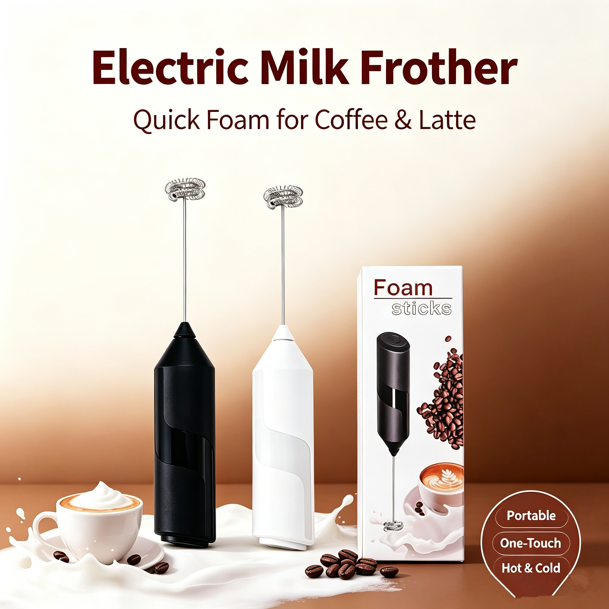 Home Barista - Milk Wireless Foamer Coffee Whisk Mixer