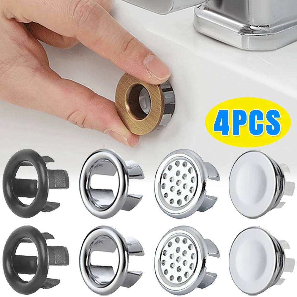 Home Bar Sink - 4Pcs Kitchen Bathroom Basin Circular Overflow