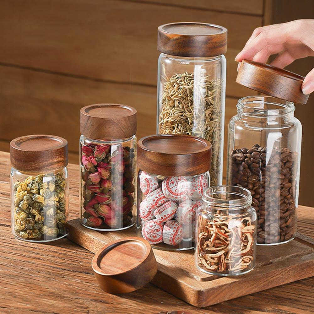 Highball Glass Set - High Borosilicate Glass With Lids Storage