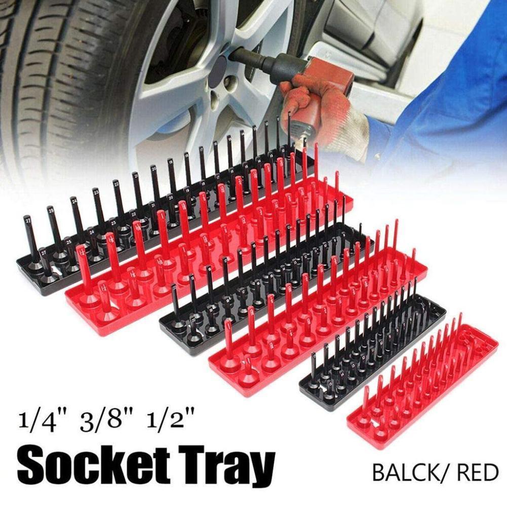 Home Bar Supplies - 3Pcs Black/Red Socket Organizer Tray For