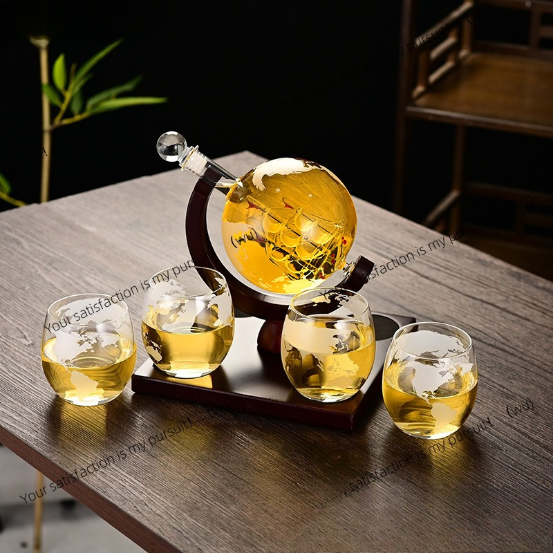 Decanter Globe Set - Creative Whiskey Glass Bottle Globe Modeling