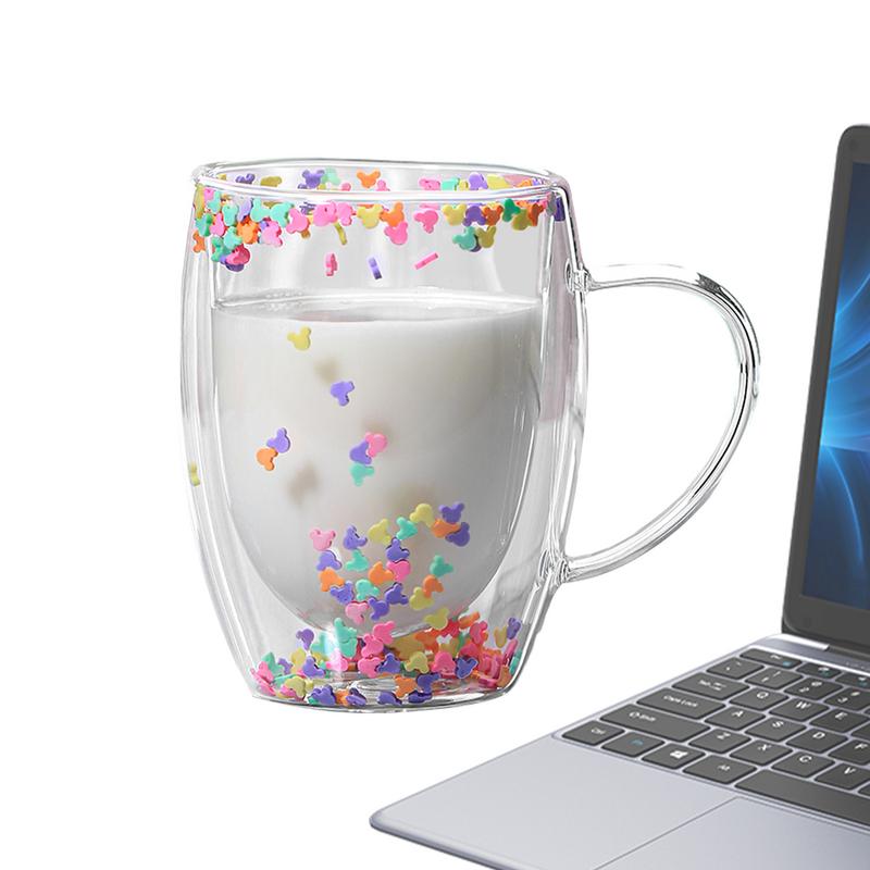 Old Fashioned Glass - Double Walled Glass Coffee Mugs 350ml