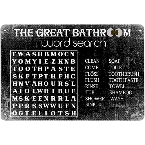 Home Bar Word - Funny Bathroom Word Search Metal Tin