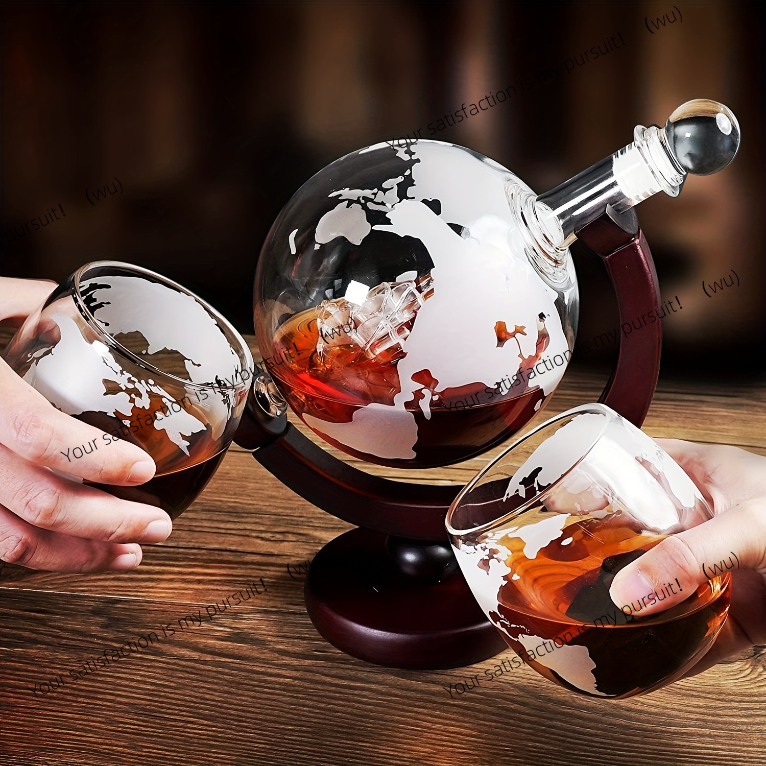 Decanter Globe Set - Whiskey Decanter Globe Set with 2