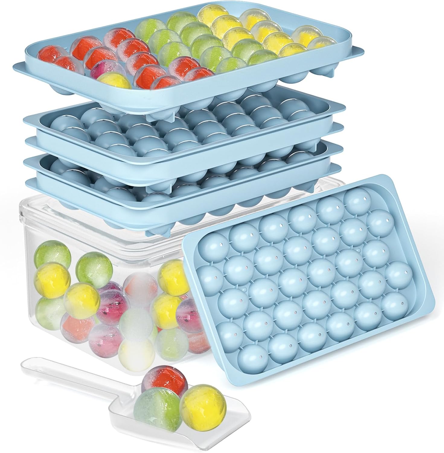 Ice Mold Sphere - Ice Cube Trays with Lid and