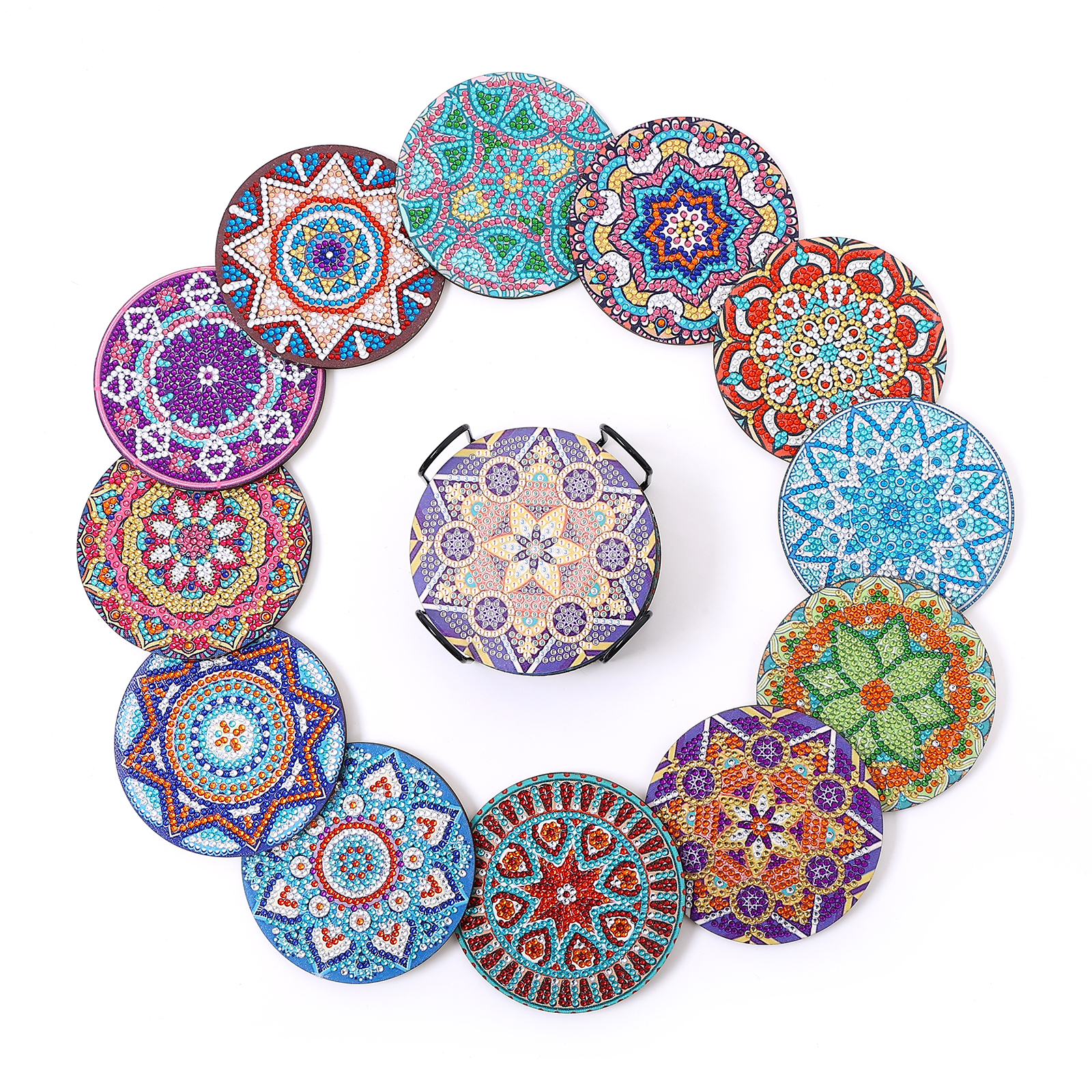 Home Barista - 12Piece Manda Floral Pattern Crystal Rhinestone