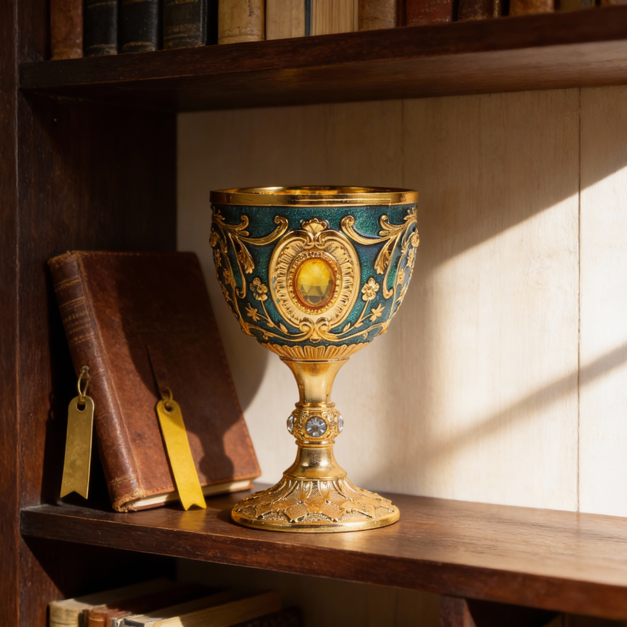 Old Fashioned Glass - Gold Chalice Cup Retro Vintage Goblet
