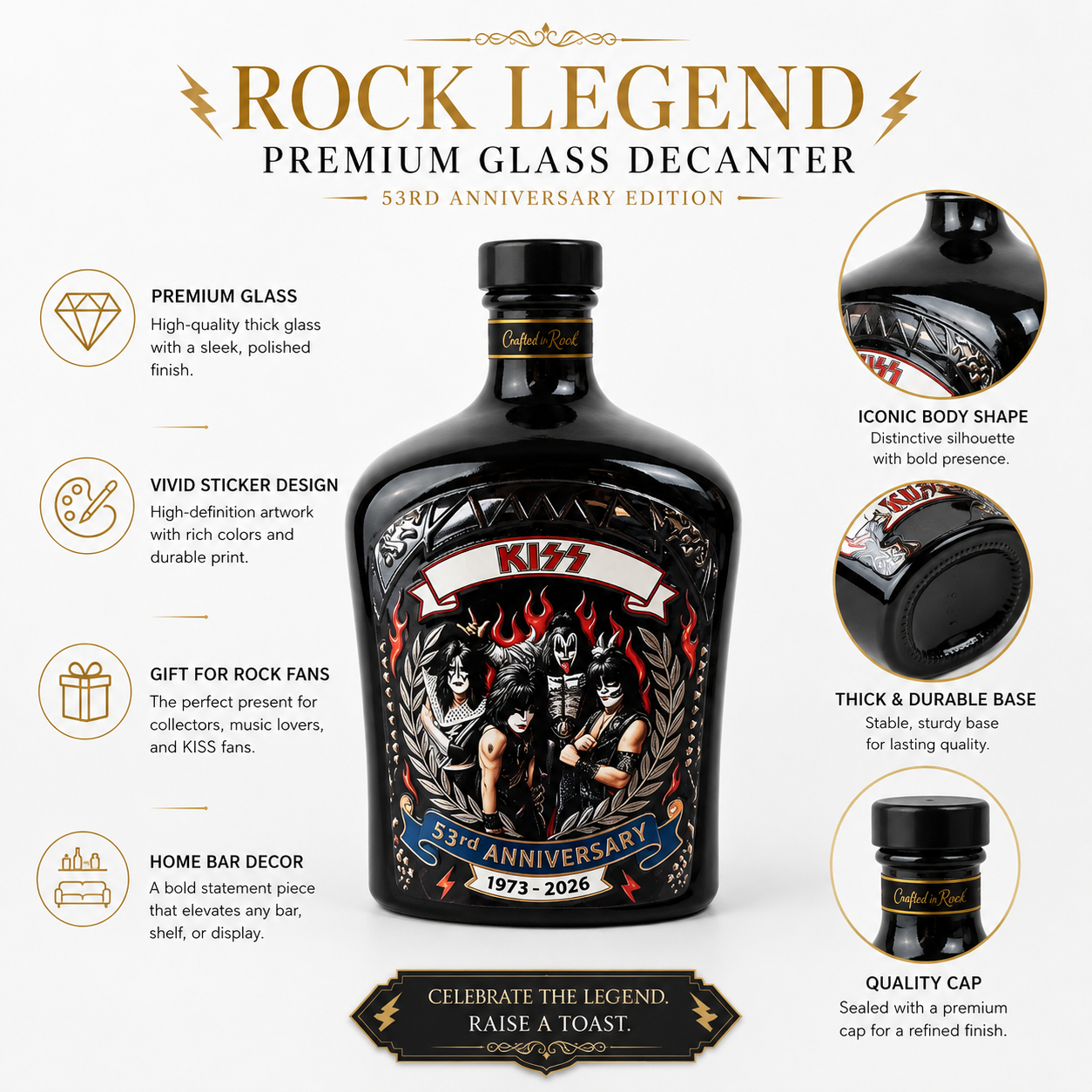 1973-2026 KISS Heavy Metal Roc - Home Bar And Counter recension och pris