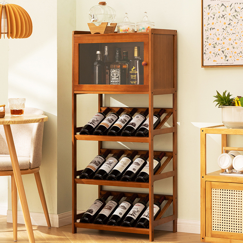 Solid Bamboo Wine Rack 3/4-Tie - Home Bar Shelf recension och pris