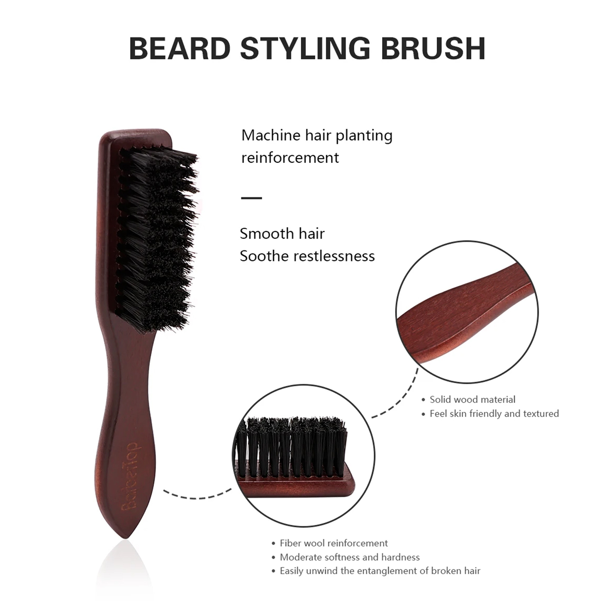 Barbershop Wooden Handle Boar  - Home Barbershop recension och pris