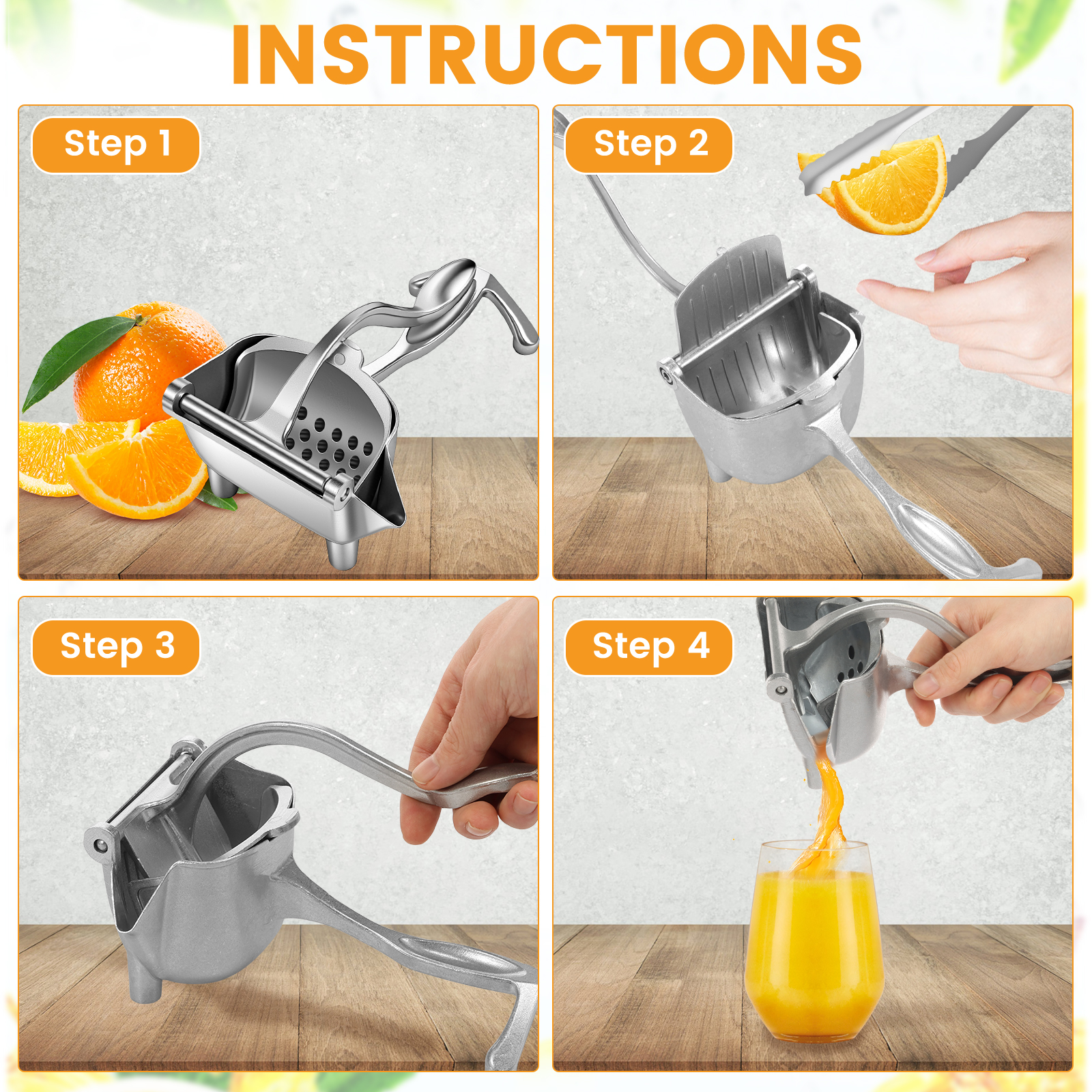 4/2pc Lemon Squeezer Hand Pres - Citrus Juicer Bar recension och pris