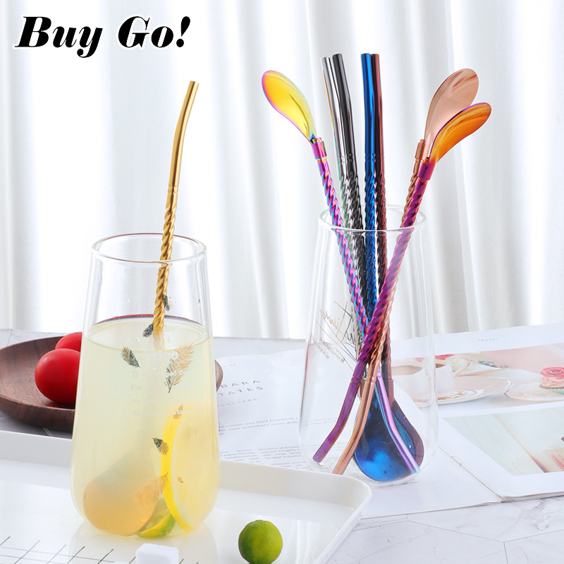 1PC Long Big Twisted Straw Spo - Bar Spoon Twisted recension och pris