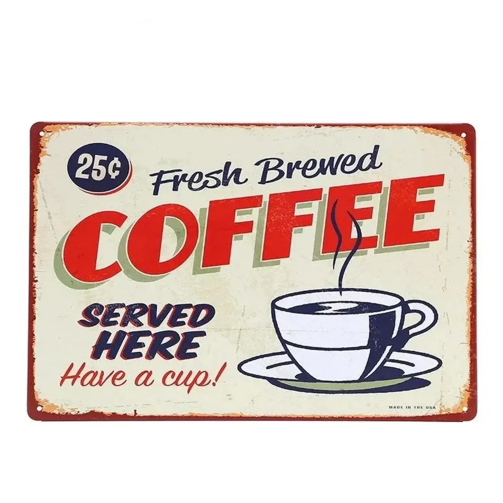 Plaque Metal Signs Drink Coffe - Home Bar And Coffee recension och pris