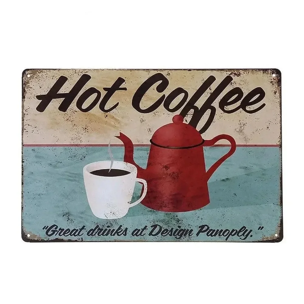 Plaque Metal Signs Drink Coffe - Home Bar And Coffee recension och pris