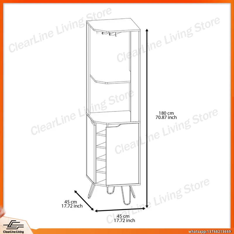 Corner Bar Cabinet with 6 Buil - Home Bar Shelf recension och pris