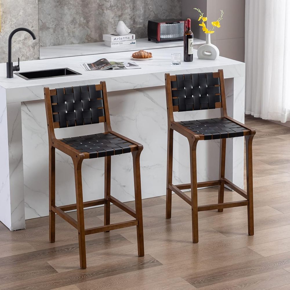 Set of 2 Wooden Bar Stools, Bl - Home Bar Stools recension och pris