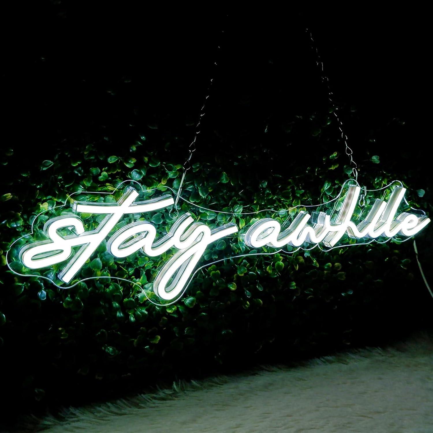 Stay Awhile Neon Signs USB Dim - Home Bar Signs recension och pris