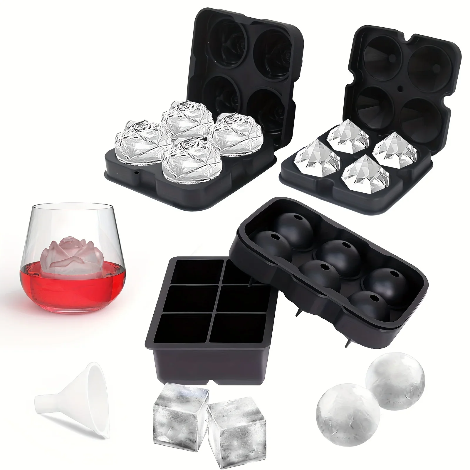 1pc 3D Rose Ice Cube Mold, Squ - Ice Mold Sphere recension och pris