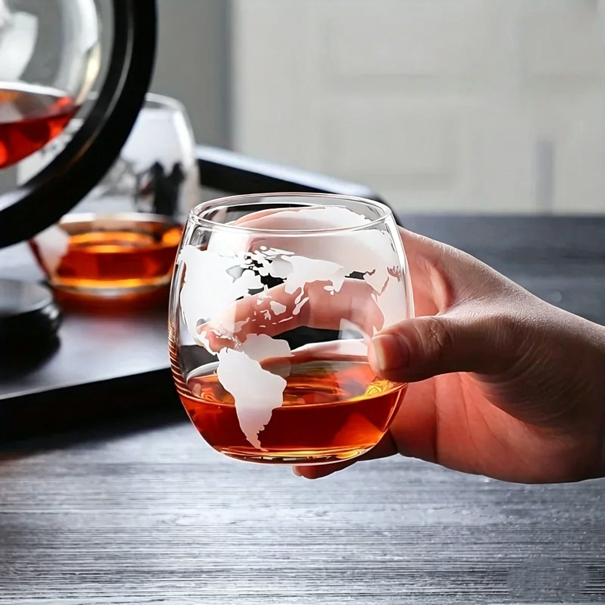 Globe Whiskey Decanter Set Lea - Decanter Globe Set recension och pris