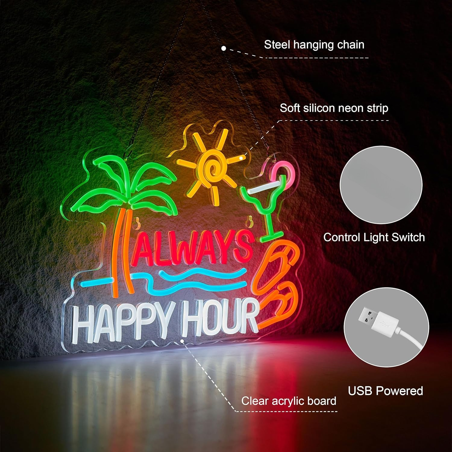 Always Happy Hour Beer Bar Neo - Home Bar Signs recension och pris
