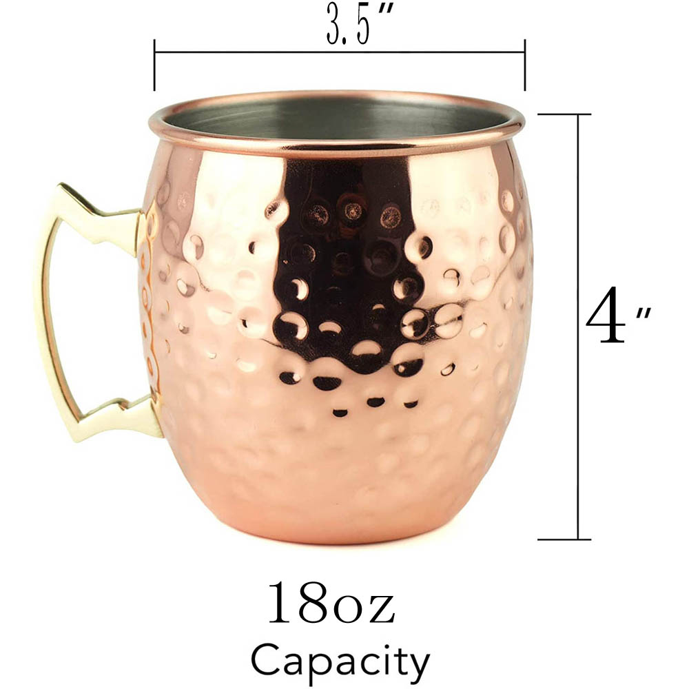 2pcs 100% Handmade 18oz Hammer - Mule Copper Mug recension och pris