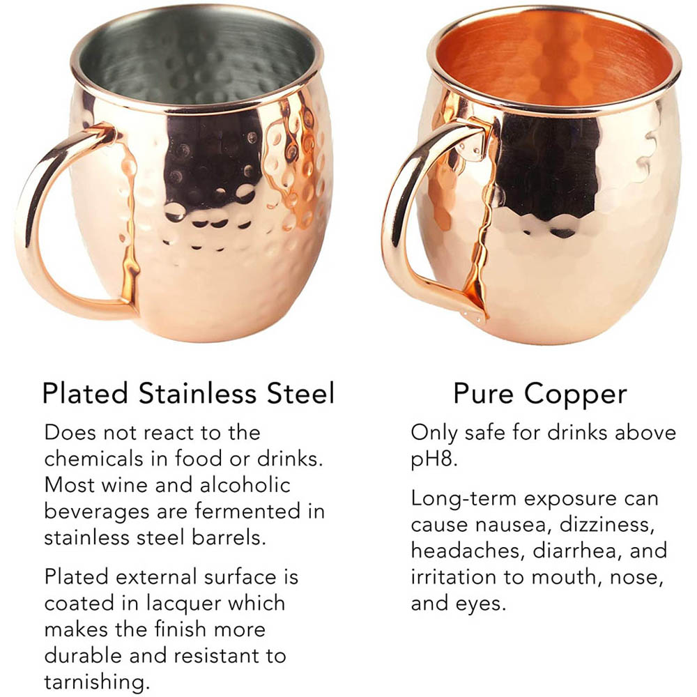 2pcs 100% Handmade 18oz Hammer - Mule Copper Mug recension och pris