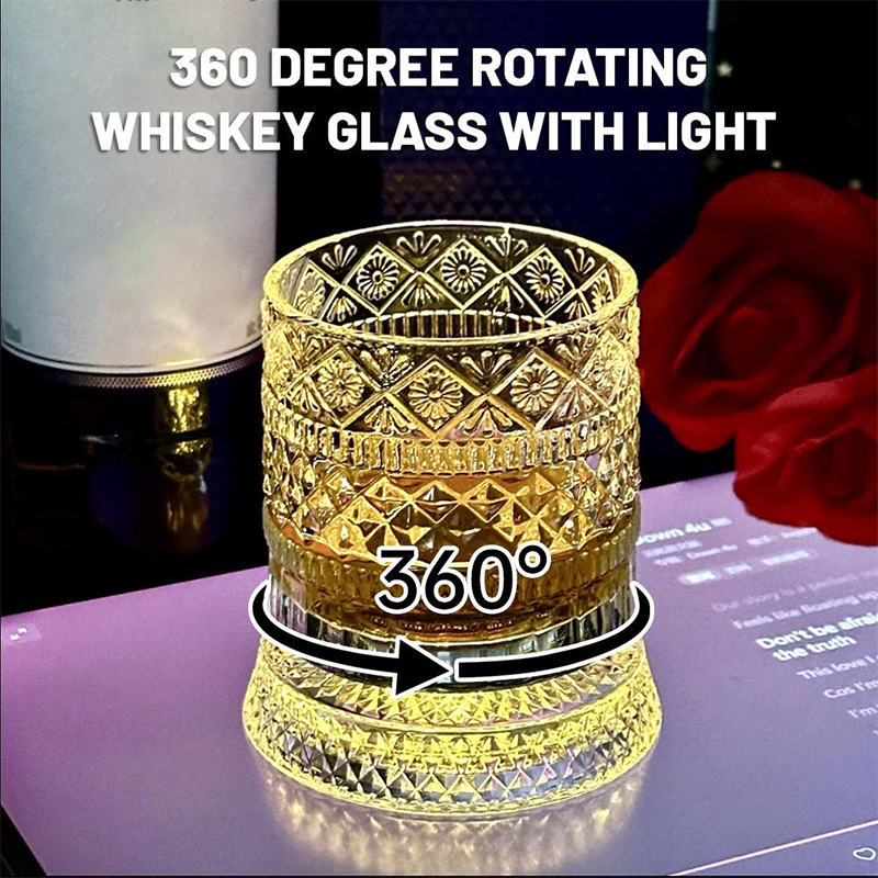 360° Rotating Whiskey Glass wi - Old Fashioned Glass recension och pris