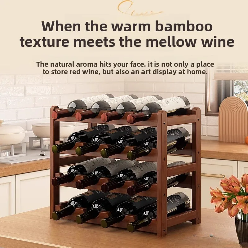 High-end bamboo wood burgundy  - Home Bar And Cabinet recension och pris
