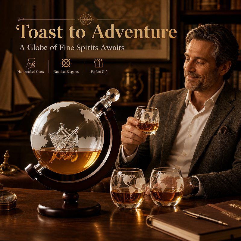 Globe Whiskey Decanter Set wit - Decanter Globe Set recension och pris