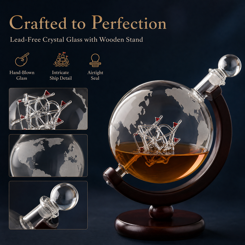 Globe Whiskey Decanter Set wit - Decanter Globe Set recension och pris