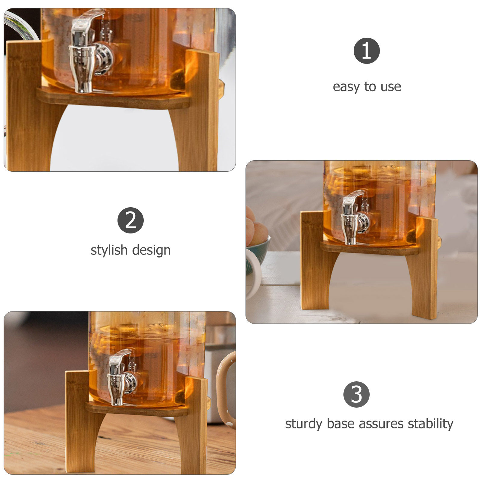 Stylish Wood Beverage Dispense - Home Bar Shelf recension och pris