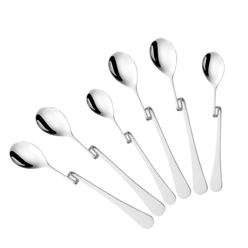6Pcs Stainless Steel S Shape H - Bar Spoon Twisted recension och pris