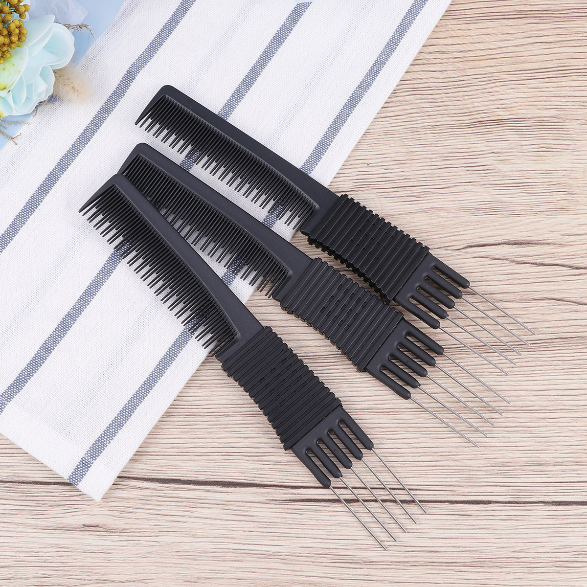 3Pcs Hair Combs Black Plastic  - Home Barber recension och pris