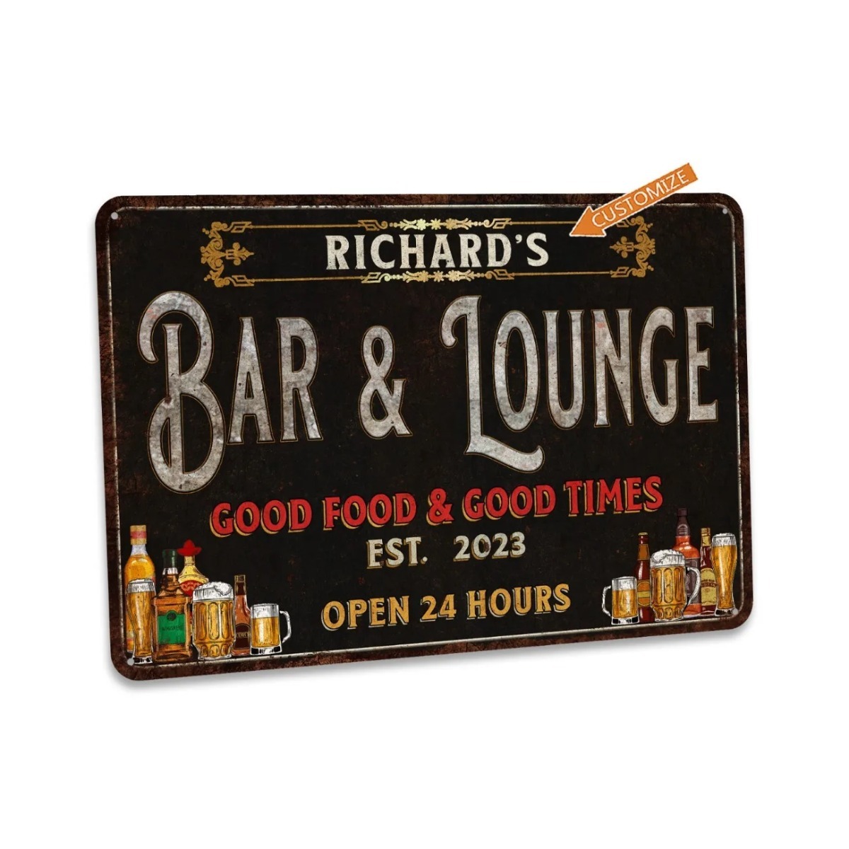 Custom Bar & Lounge Sign Bar a - Home Bar Signs recension och pris