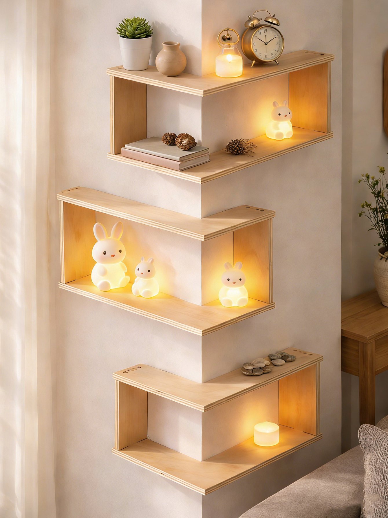1, 2pcs Rustic Corner Wall She - Home Bar Shelf recension och pris
