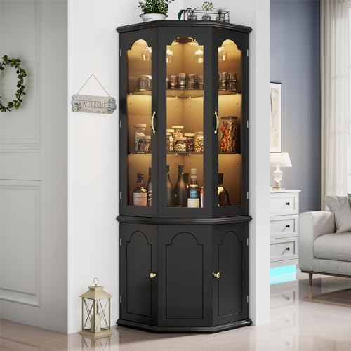 Corner Bar Cabinet w/LED Light - Home Bar And Cabinet recension och pris