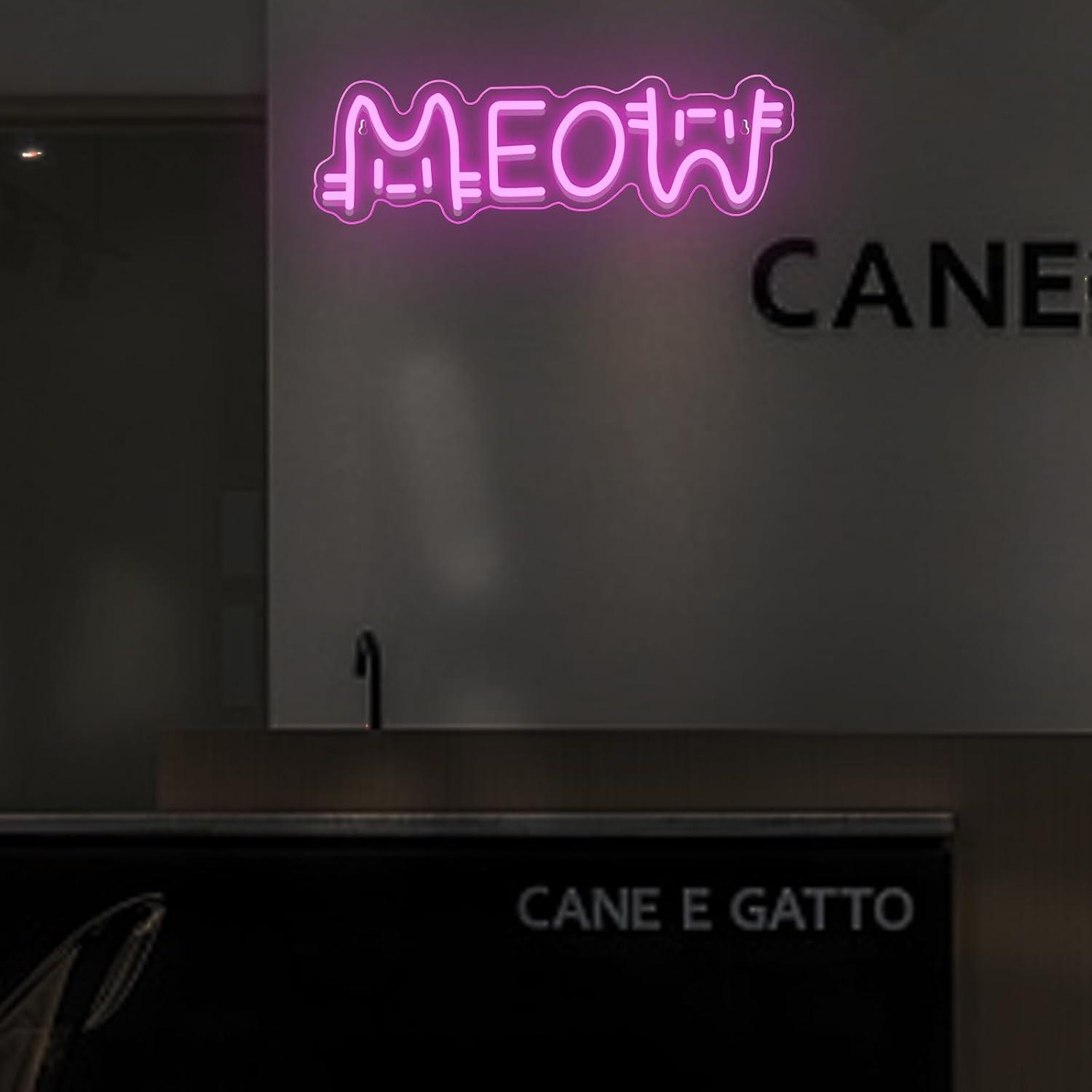 Meow Neon Sign Cat USB Powered - Home Bar Signs recension och pris