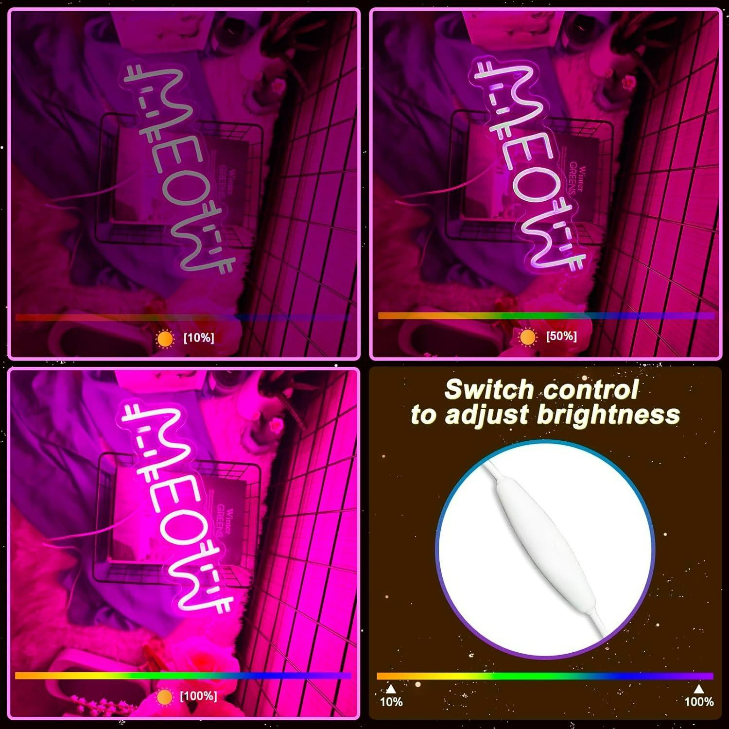 Meow Neon Sign Cat USB Powered - Home Bar Signs recension och pris